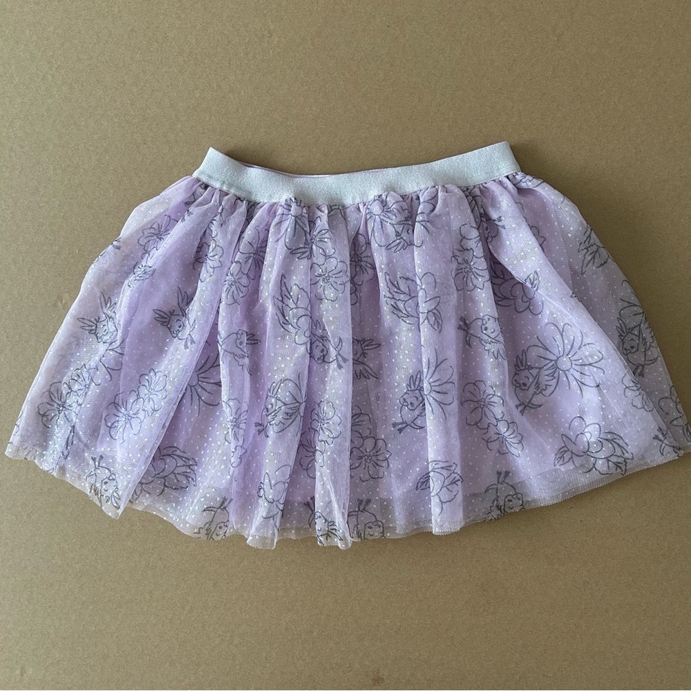 Disney Princess Tulle Tutu Skirt Girls Size 6 PurpleFlowers and Birds Princess